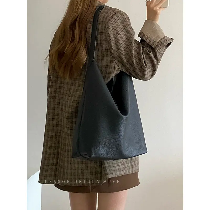 Women Large Capacity Brown Leather Bag 2024 - Image 4