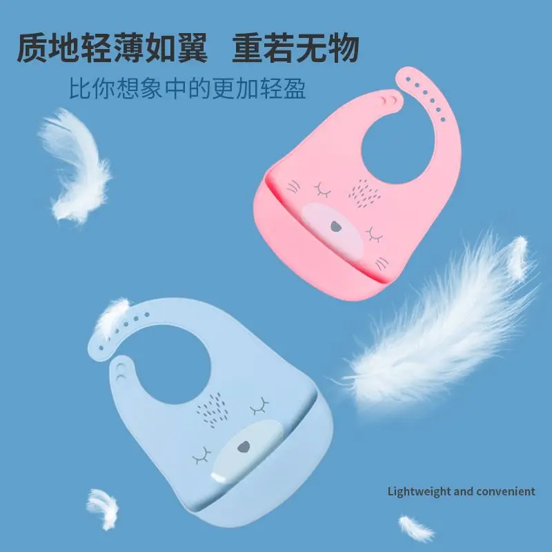 Pink Silicone Baby Bib for Waterproof Belly Protection - Image 6