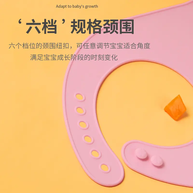 Pink Silicone Baby Bib for Waterproof Belly Protection - Image 8