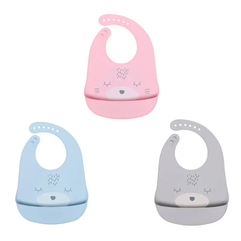 Pink Silicone Baby Bib for Waterproof Belly Protection - Image 9
