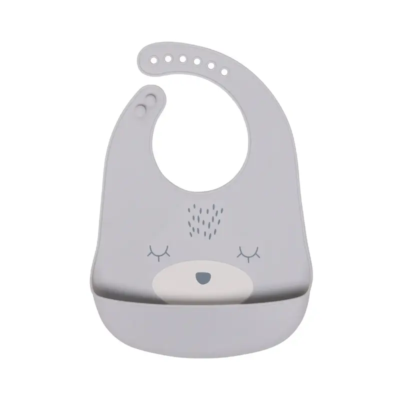 Pink Silicone Baby Bib for Waterproof Belly Protection - Image 2