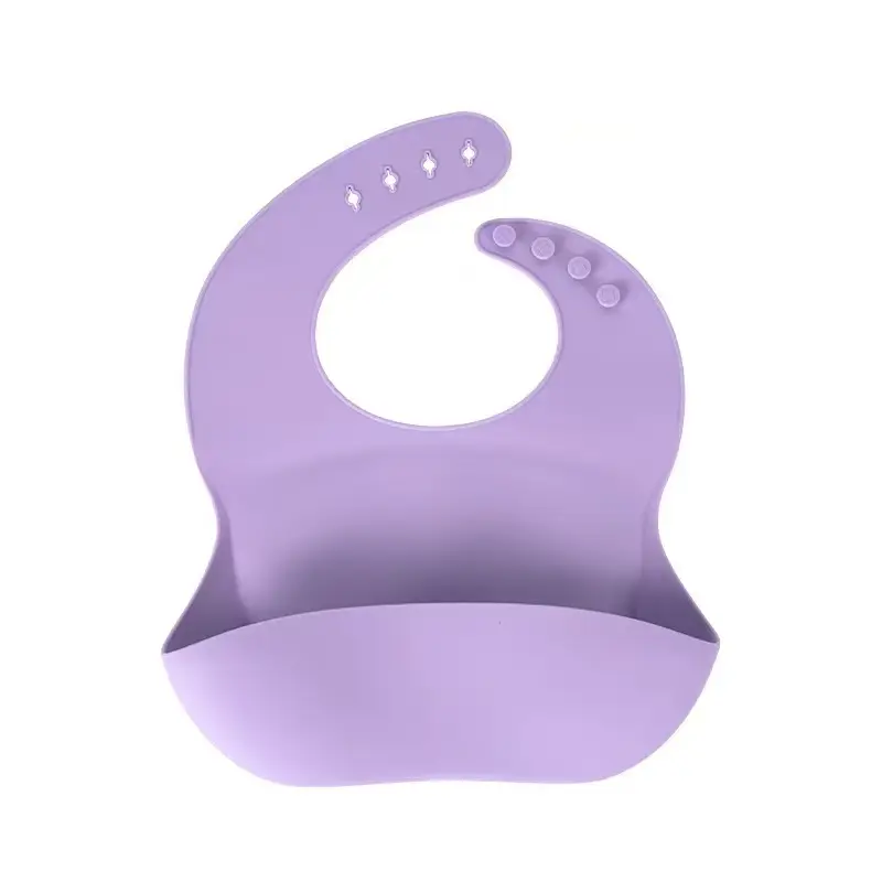 Pink Silicone Baby Bib for Waterproof Belly Protection - Image 4
