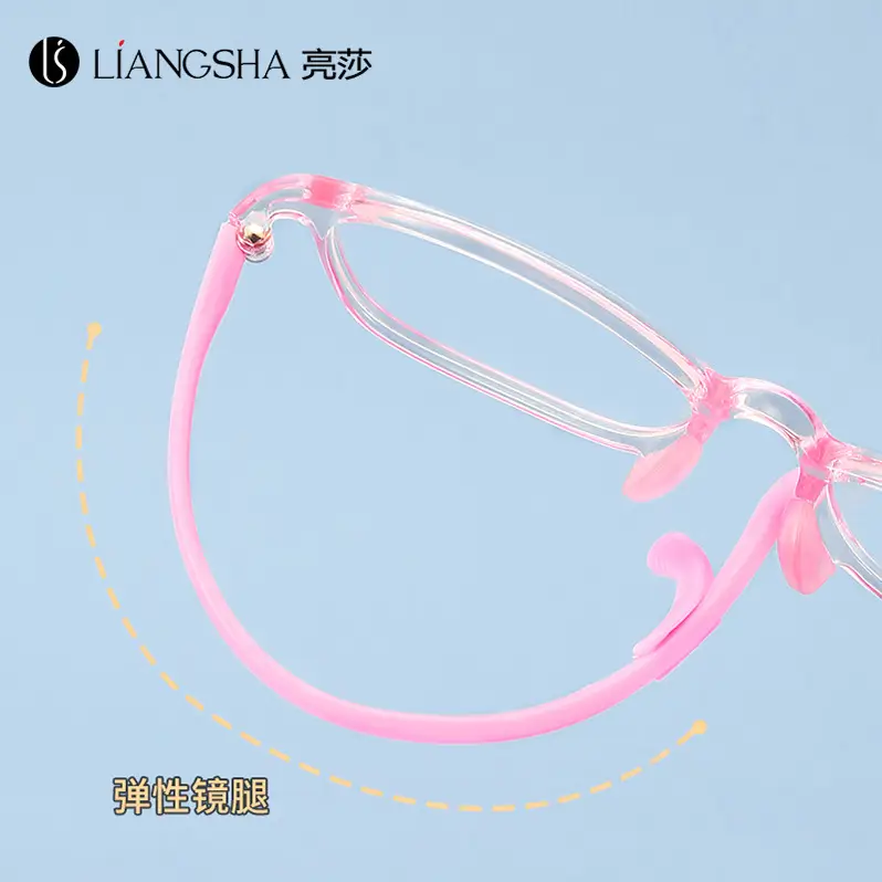 Kids Red Frame Glasses for Girls Adjustable Temples