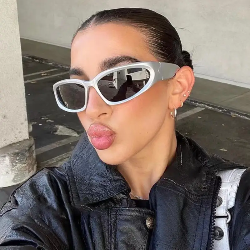 Women's Blue Mirror Sunglasses C11 Black
