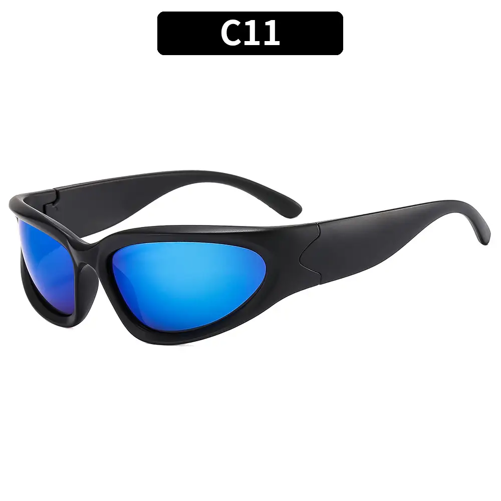 Women's Blue Mirror Sunglasses C11 Black