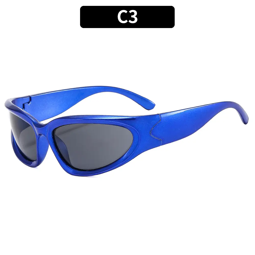 Women's Blue Mirror Sunglasses C11 Black