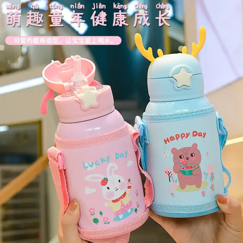 Cartoon Straw Cup for Girls Women 304 Stainless Steel Portable - Image 6