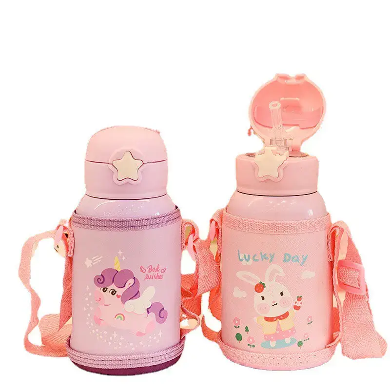 Cartoon Straw Cup for Girls Women 304 Stainless Steel Portable - Image 9