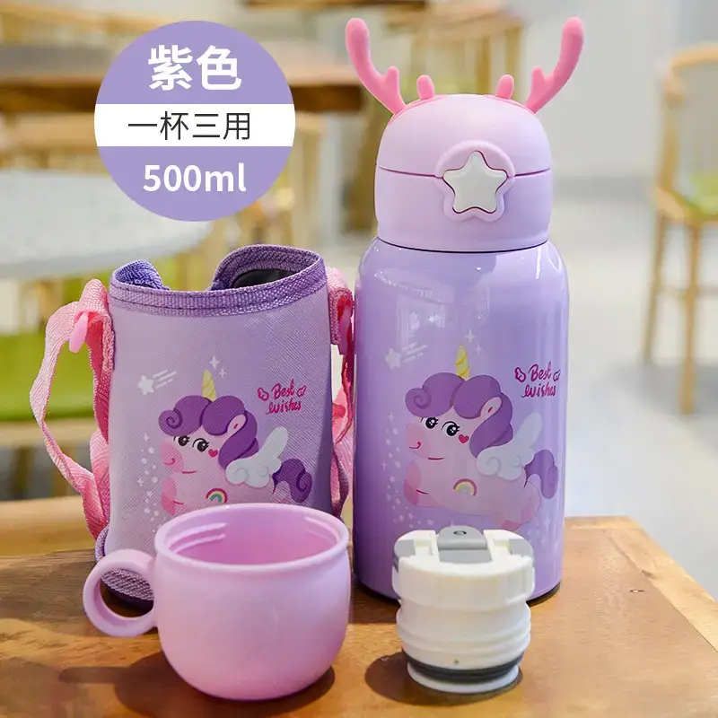 Cartoon Straw Cup for Girls Women 304 Stainless Steel Portable - Image 4