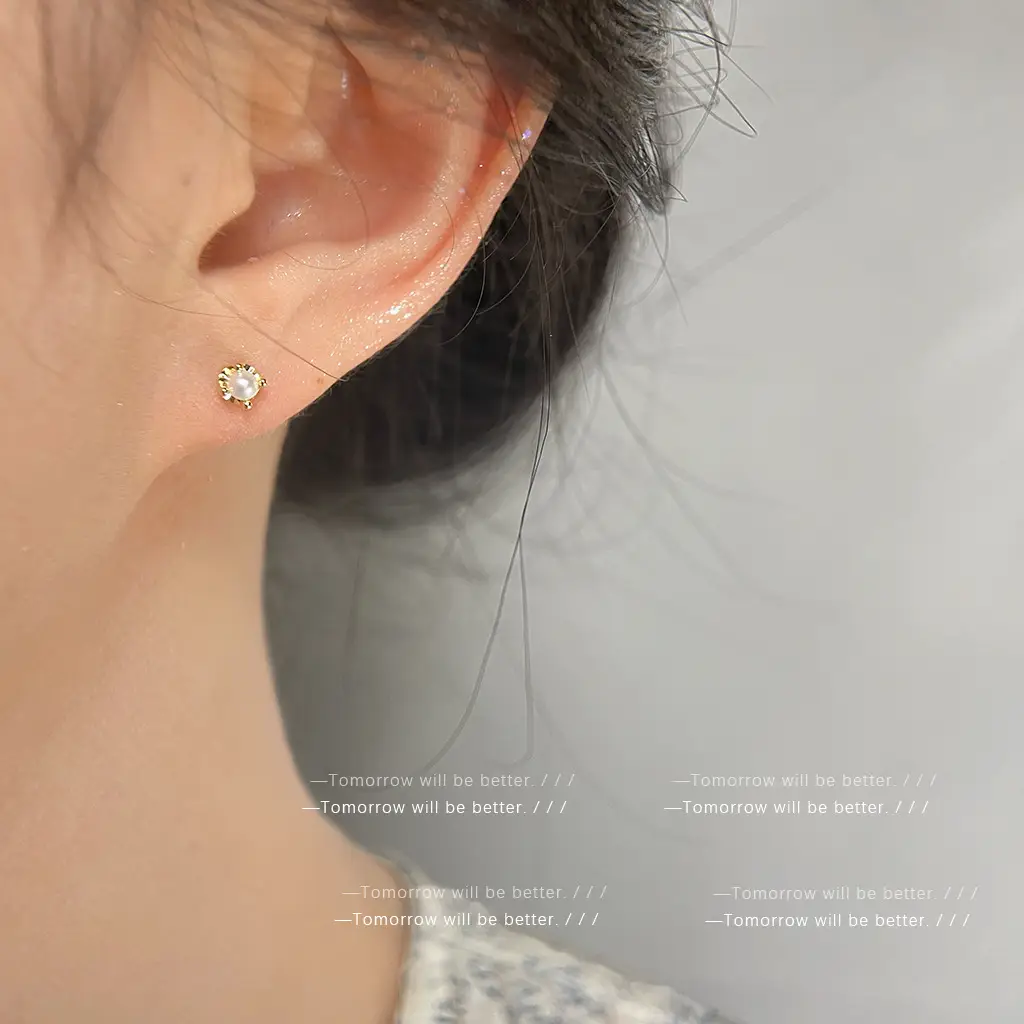 Japanese Mini Zircon Earrings for Women, Compact & Sleepable - Image 3