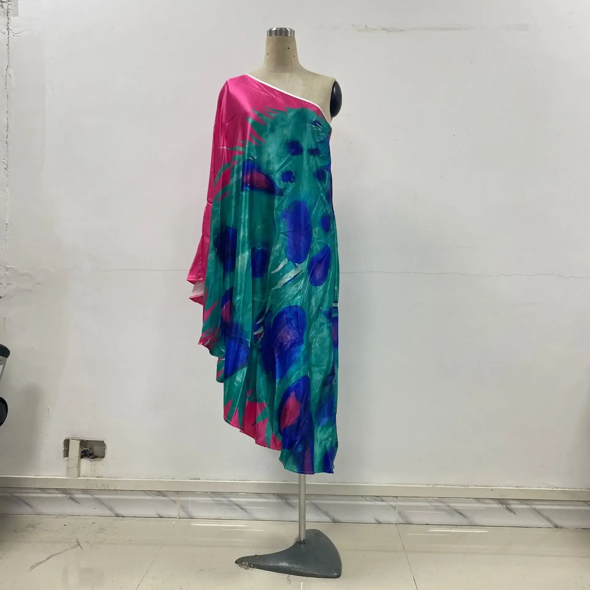 2025 Women's Printed Floral Long Skirt Dress Navy Blue — feature 20