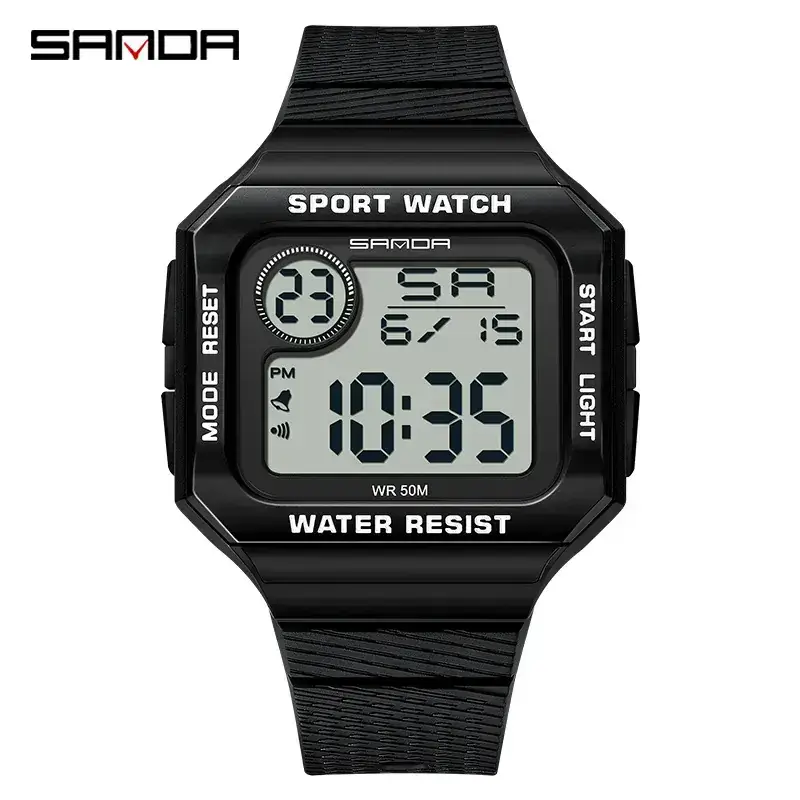 Sanda Sport Watch Black Digital 488 Waterproof