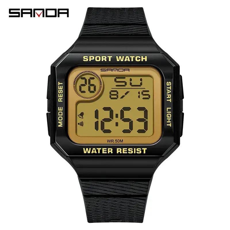 Sanda Sport Watch Black Digital 488 Waterproof