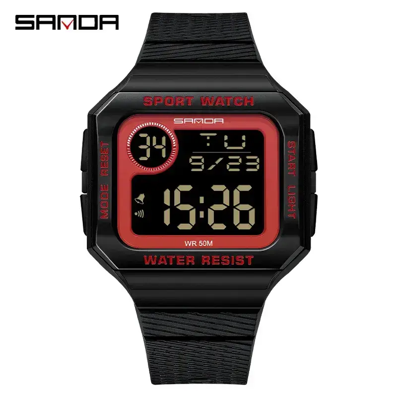 Sanda Sport Watch Black Digital 488 Waterproof