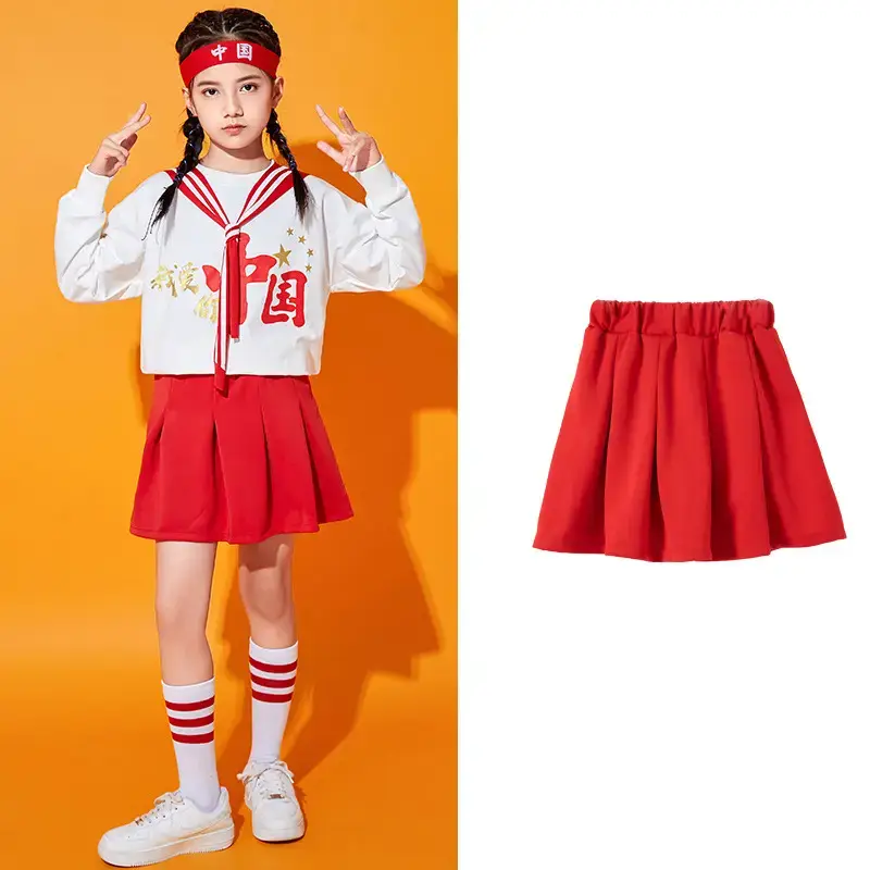 Autumn Red China Print Kids Sweatshirt Set for Men Women - Image 16