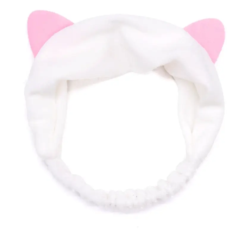 White Plush Hair Band with Lace Bow for Girls