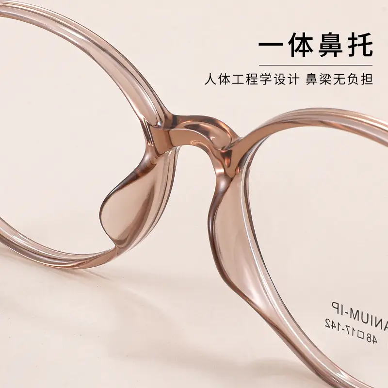 Titanium Round Glasses for Women Brown Myopia Wholesale - Image 7