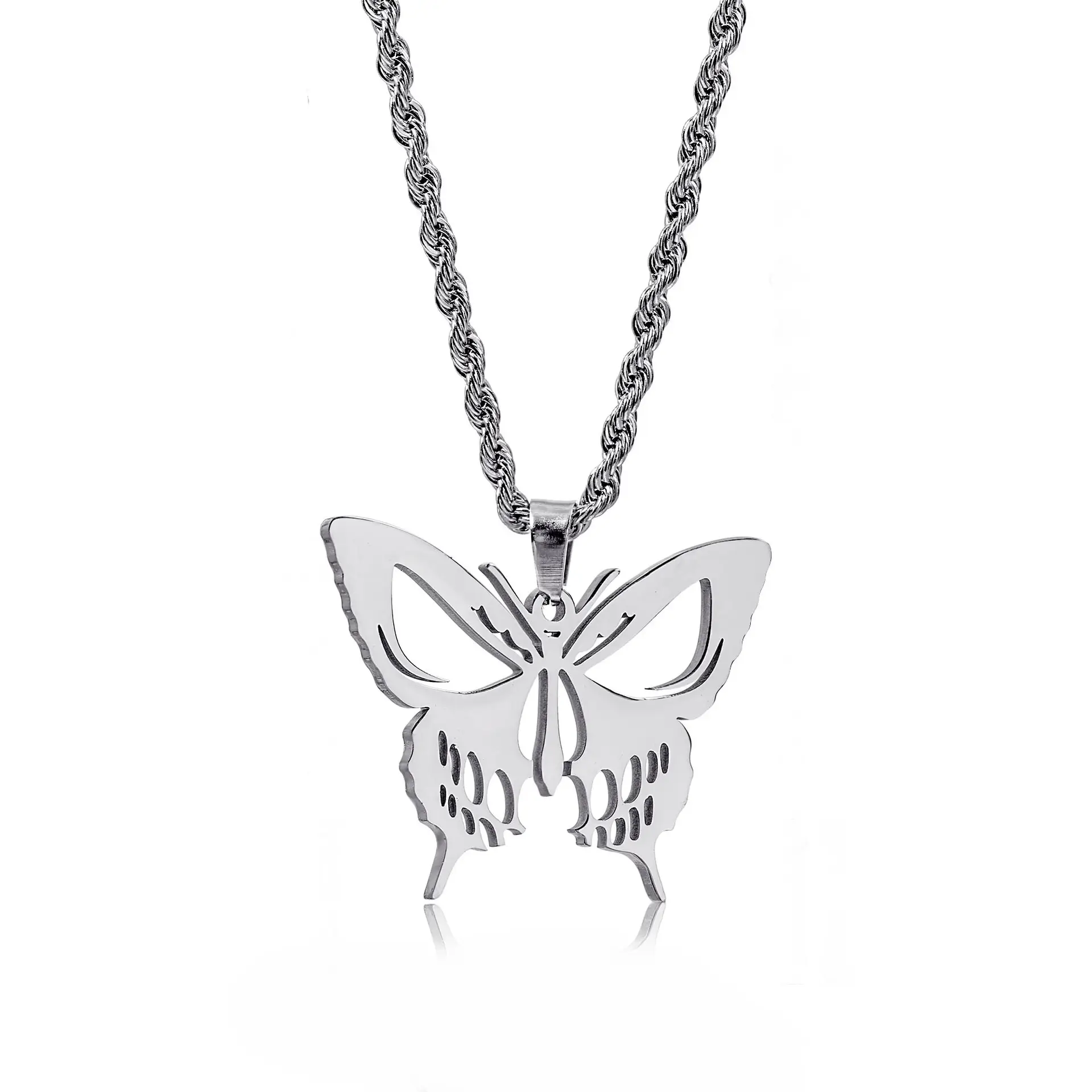 Gold Butterfly Skull Necklace for Girls