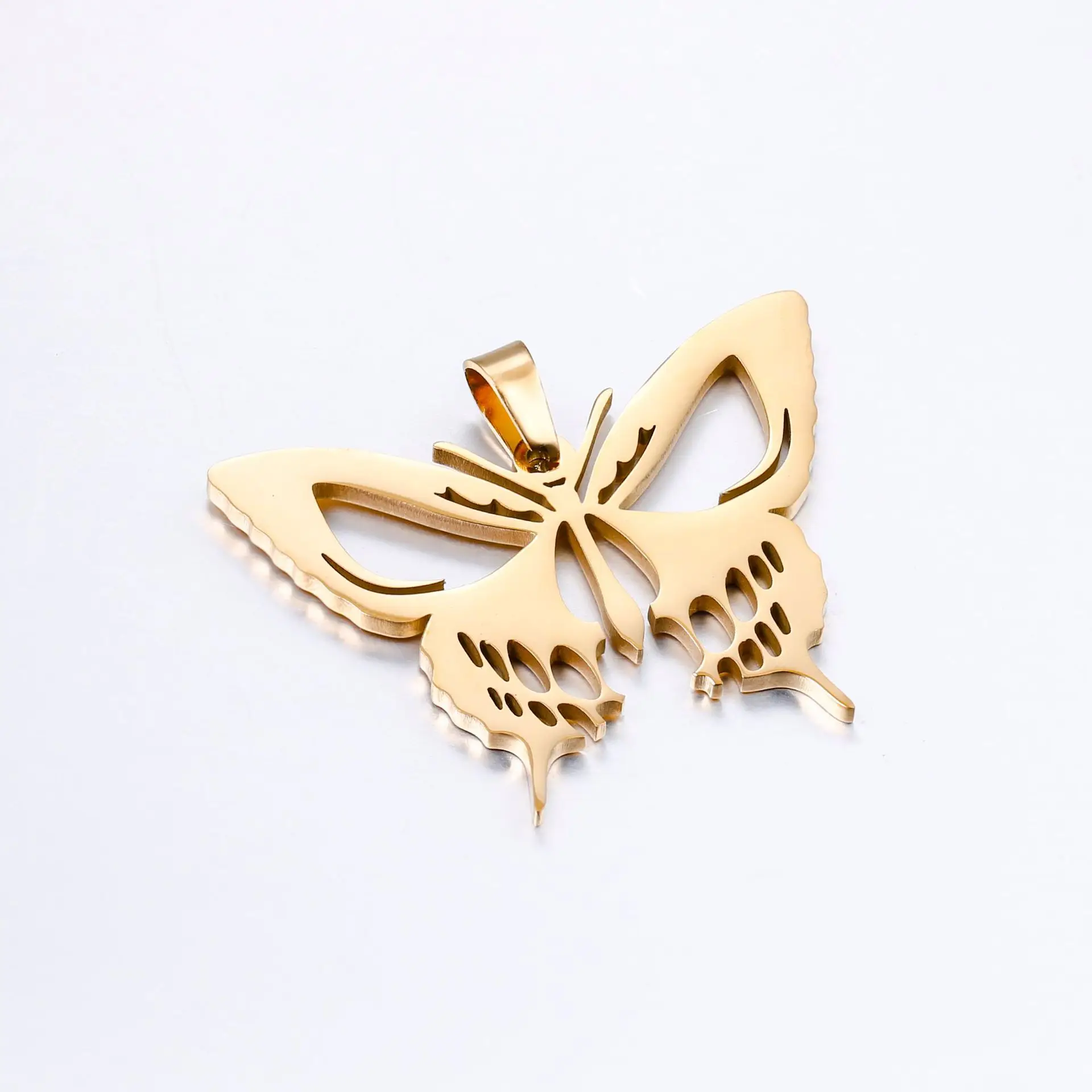 Gold Butterfly Skull Necklace for Girls