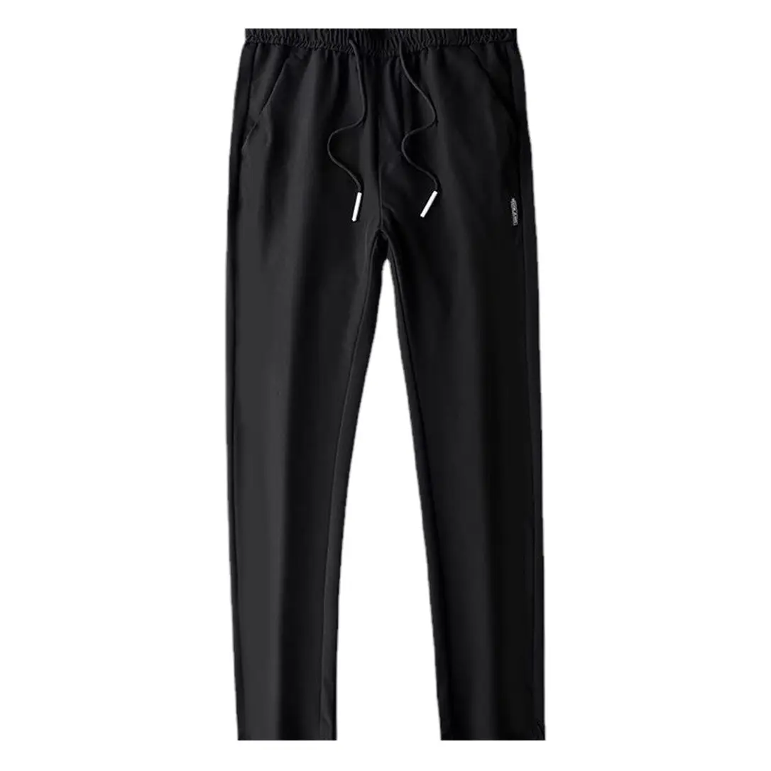 Men Fleece Lined Straight Leg Pants Grey Large