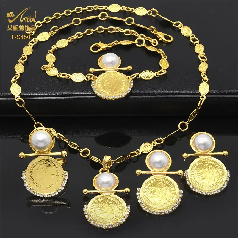 Gold Pearl Pendant Set for Women Wedding Jewelry — feature 5