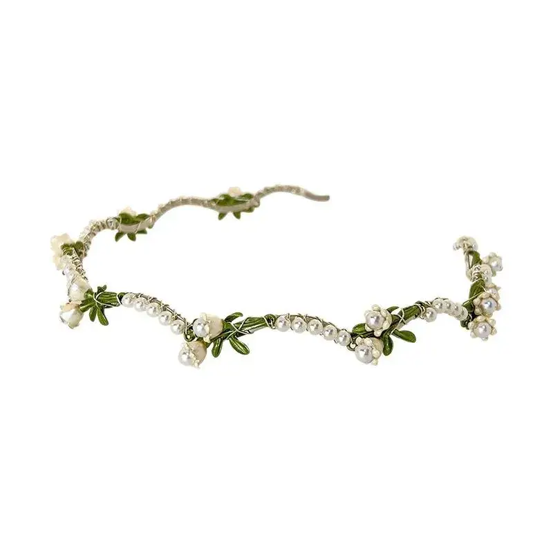 Pearl Leaf Lily Headband for Girls - Image 5