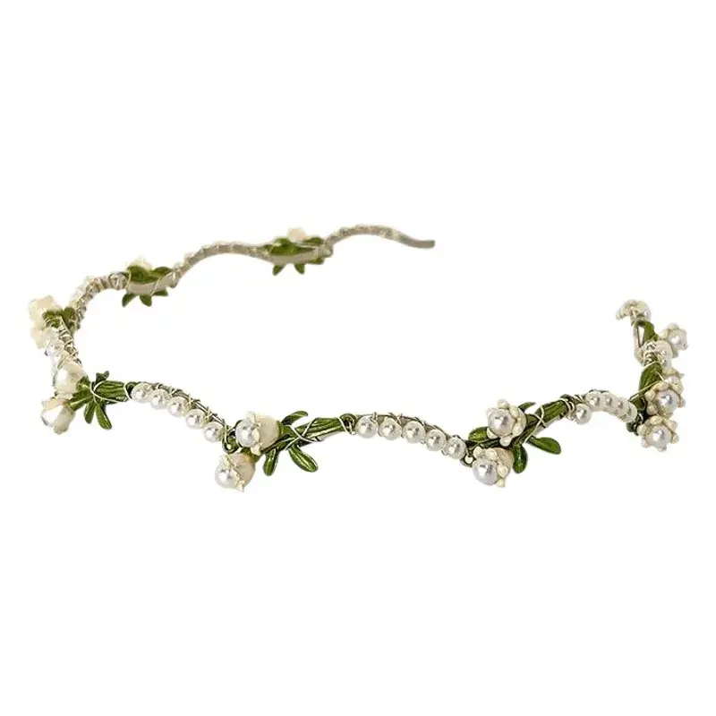 Pearl Leaf Lily Headband for Girls