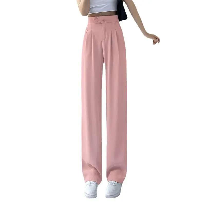 Women's 2025 Ice Silk Wide Leg Pants Black Top - Image 12