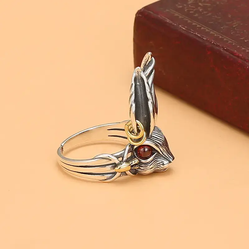 S925 Silver Mechanical Rabbit Ring for Women - Image 3