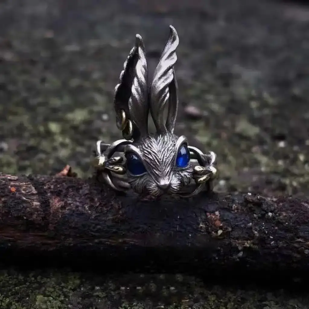 S925 Silver Mechanical Rabbit Ring for Women - Image 2
