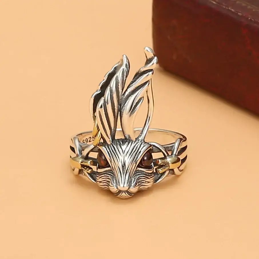 S925 Silver Mechanical Rabbit Ring for Women — feature 1
