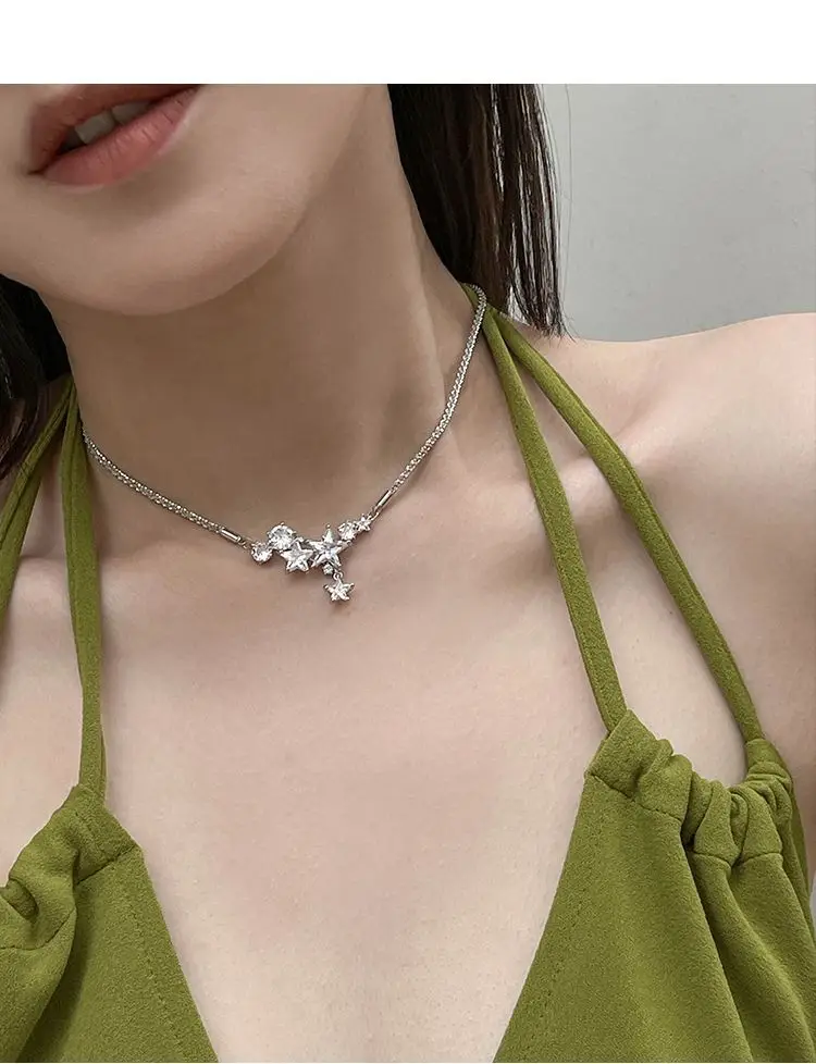Brilliant Zircon Clavicle Chain for Women — feature 5