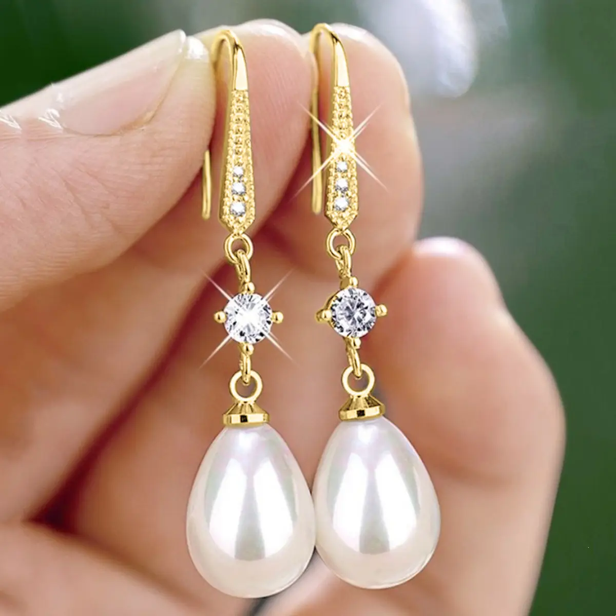 Cao Shi Pearl Earrings for Women Elegant All-Match Wedding Bridal - Image 2
