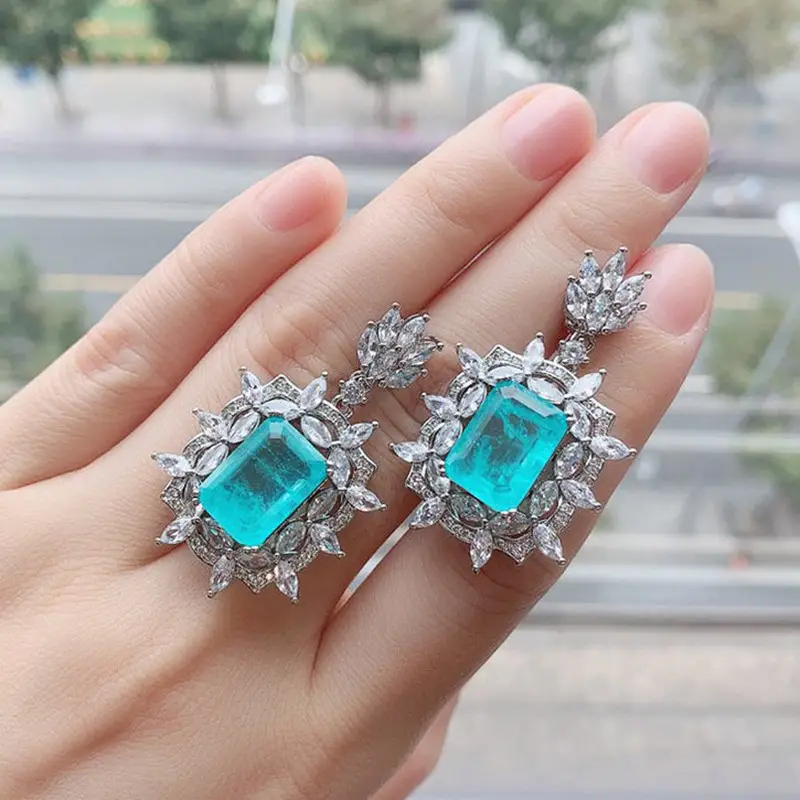High-Grade Green Zircon French Retro Earrings for Weddings & Banquets — feature 11