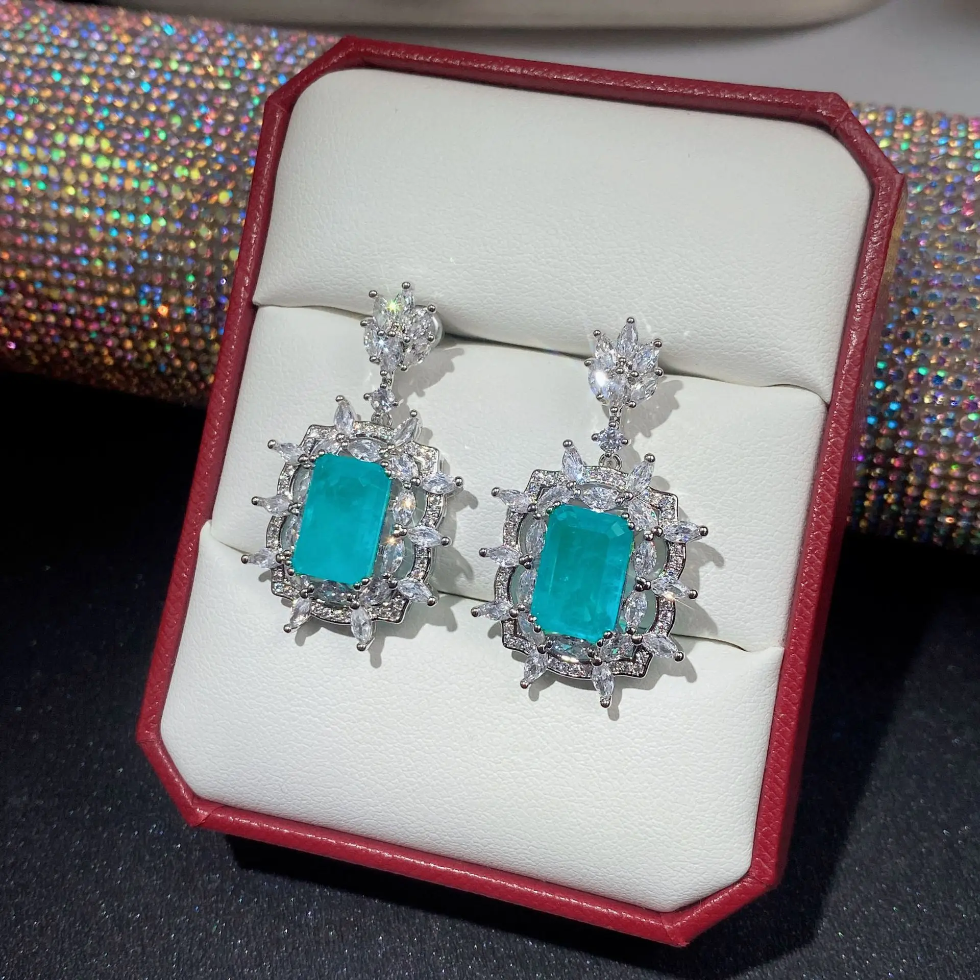 High-Grade Green Zircon French Retro Earrings for Weddings & Banquets — feature 12
