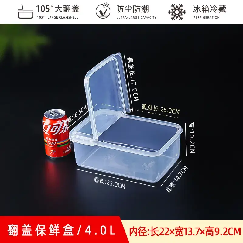 Transparent Half-Flip-Top Storage Box for Food Preservation - Image 2