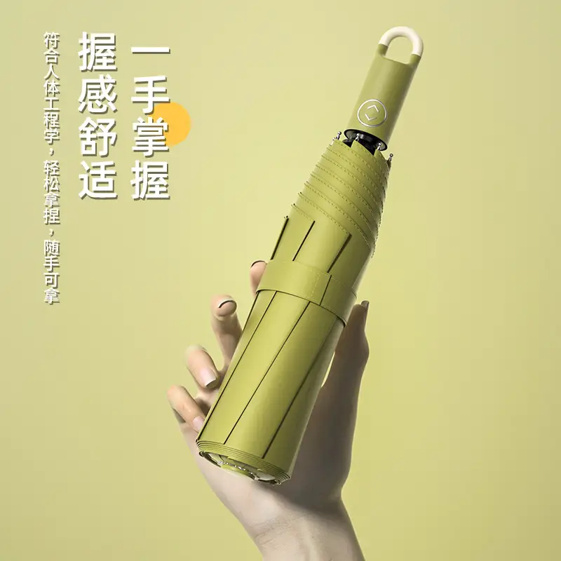 Black Folding Umbrella with Automatic Lock & UV Protection - Image 7