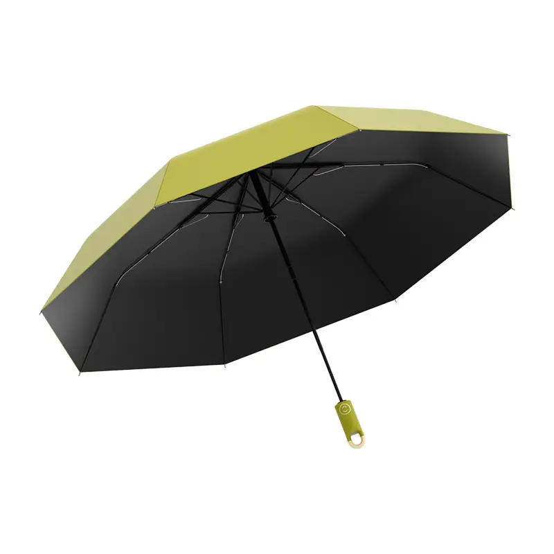 Black Folding Umbrella with Automatic Lock & UV Protection - Image 10