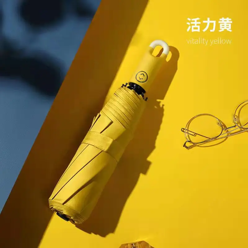 Black Folding Umbrella with Automatic Lock & UV Protection - Image 3