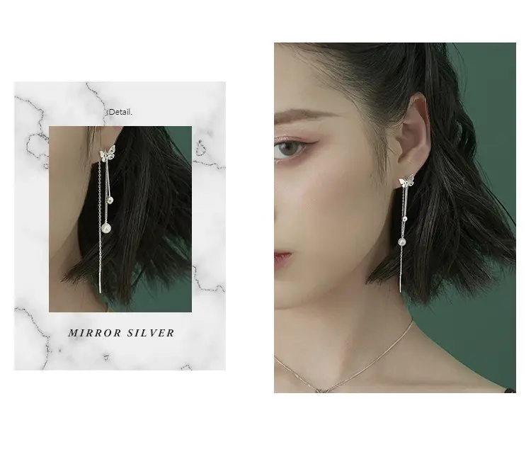 925 Sterling Silver Butterfly Pearl Earrings for Girls — feature 10
