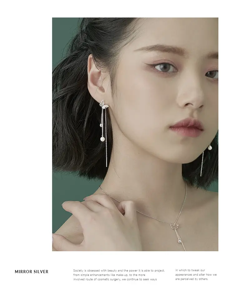 925 Sterling Silver Butterfly Pearl Earrings for Girls — feature 11