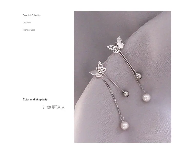 925 Sterling Silver Butterfly Pearl Earrings for Girls — feature 5