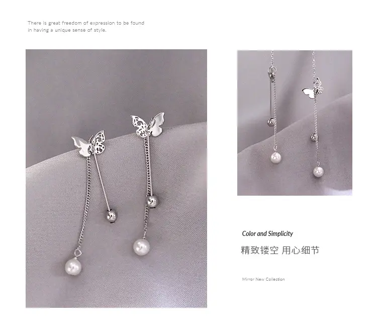 925 Sterling Silver Butterfly Pearl Earrings for Girls — feature 6