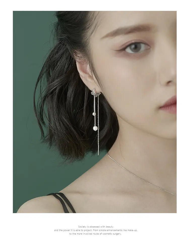 925 Sterling Silver Butterfly Pearl Earrings for Girls — feature 9