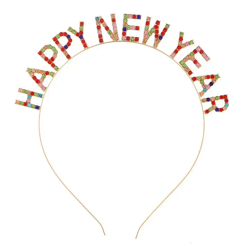 HAPPY NEW YEAR Alloy Crystal Headband for Women — feature 14