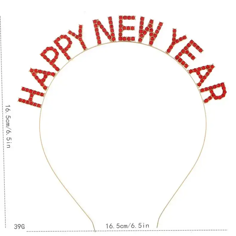 HAPPY NEW YEAR Alloy Crystal Headband for Women — feature 6