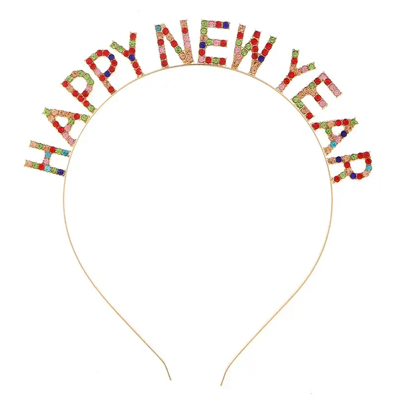 HAPPY NEW YEAR Alloy Crystal Headband for Women - Image 4