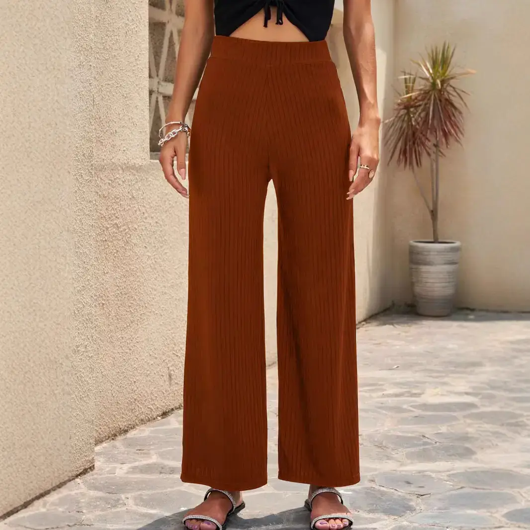 Black Wide-Leg Pants for Women Casual Outdoor Wear