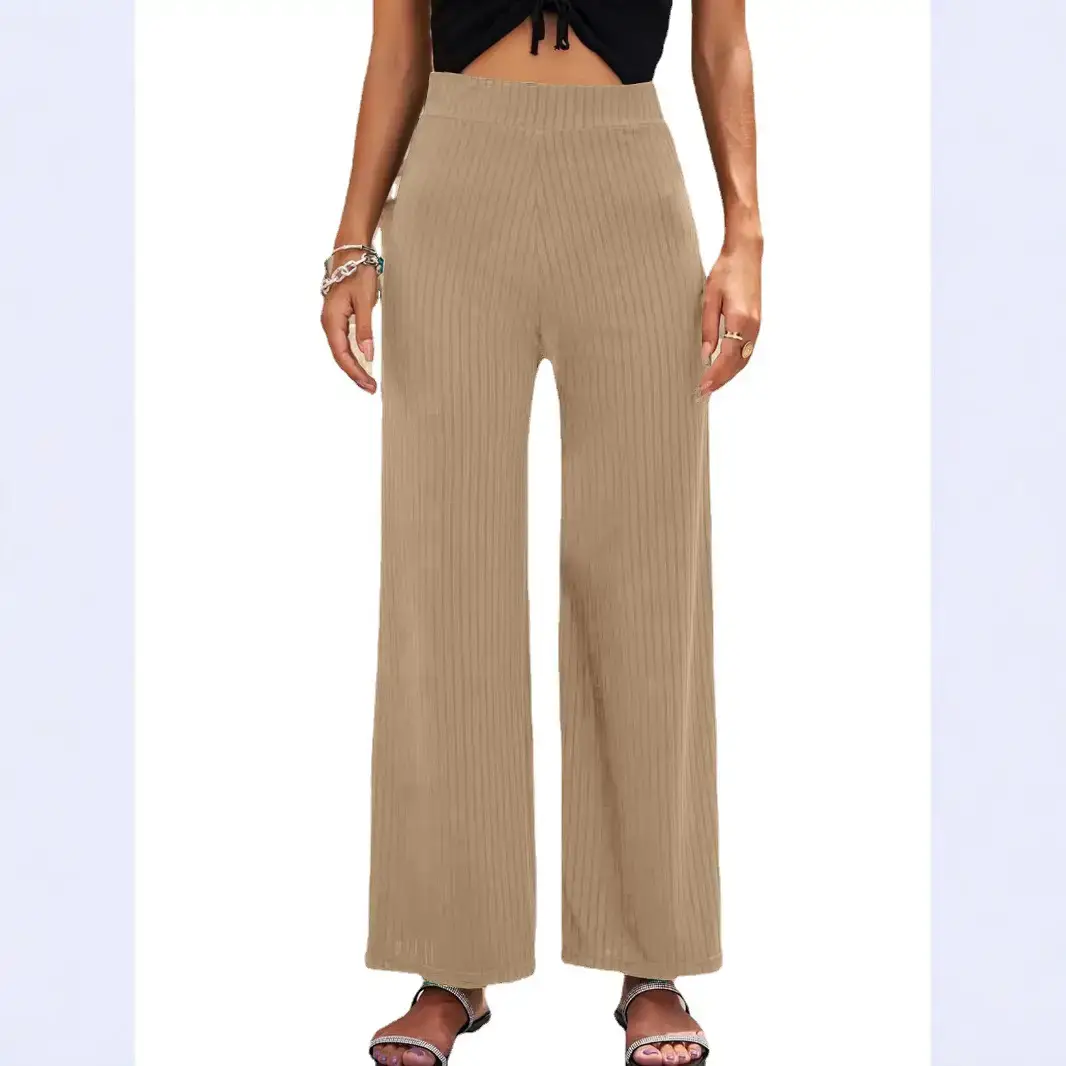 Black Wide-Leg Pants for Women Casual Outdoor Wear