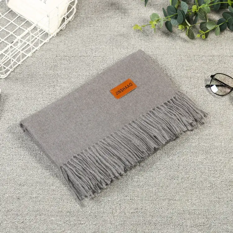 Orange Fringed Cashmere Shawl Extra Large - Image 15